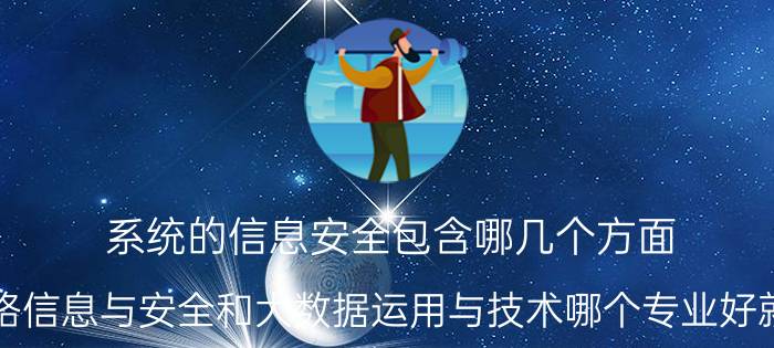 系统的信息安全包含哪几个方面 网络信息与安全和大数据运用与技术哪个专业好就业？